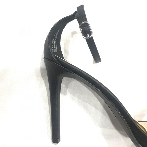 Anne Michelle Rhinestone Suede Ankle Strap Platform Heel
